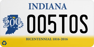 IN license plate 005TOS