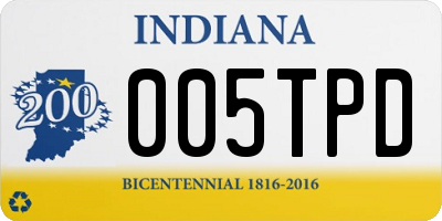 IN license plate 005TPD