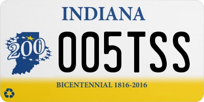 IN license plate 005TSS