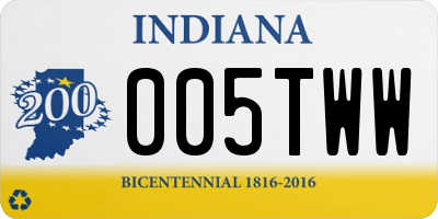 IN license plate 005TWW