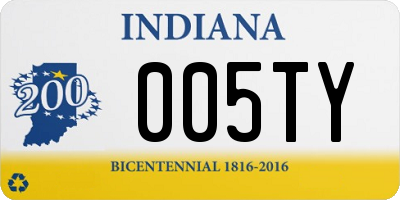 IN license plate 005TY