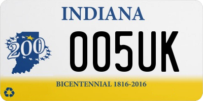 IN license plate 005UK