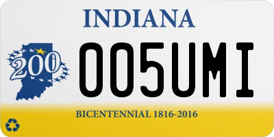 IN license plate 005UMI