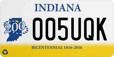 IN license plate 005UQK