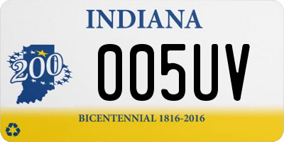 IN license plate 005UV