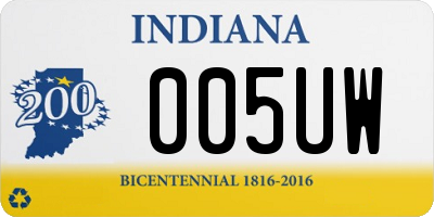 IN license plate 005UW