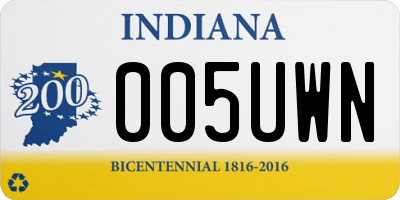 IN license plate 005UWN