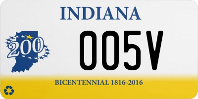 IN license plate 005V