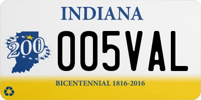 IN license plate 005VAL