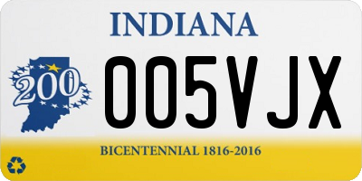 IN license plate 005VJX