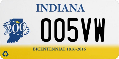 IN license plate 005VW