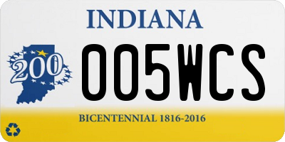 IN license plate 005WCS