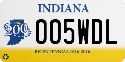 IN license plate 005WDL