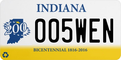 IN license plate 005WEN