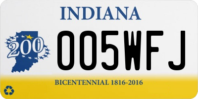 IN license plate 005WFJ