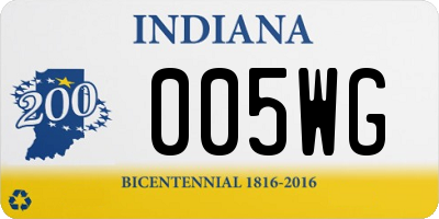 IN license plate 005WG