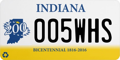 IN license plate 005WHS