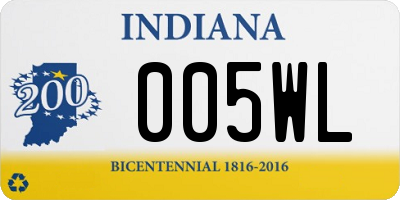 IN license plate 005WL