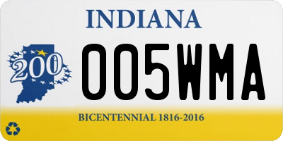 IN license plate 005WMA