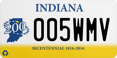 IN license plate 005WMV