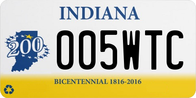 IN license plate 005WTC