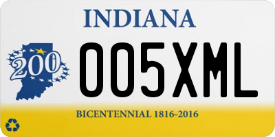 IN license plate 005XML