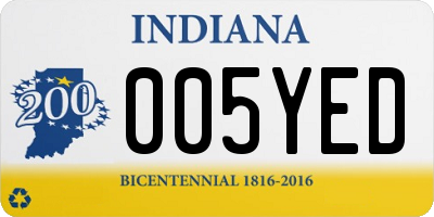 IN license plate 005YED