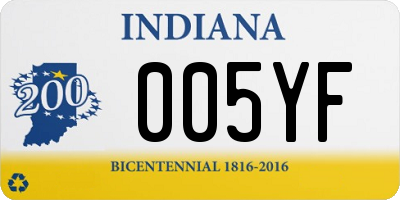 IN license plate 005YF