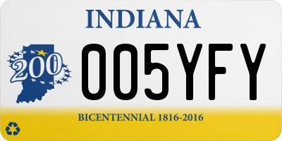 IN license plate 005YFY