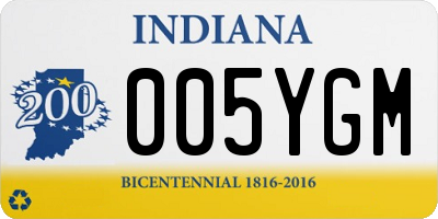 IN license plate 005YGM