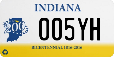 IN license plate 005YH