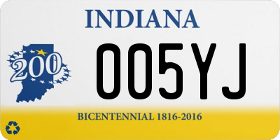 IN license plate 005YJ