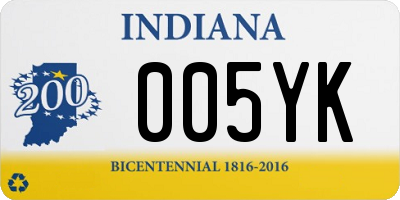 IN license plate 005YK