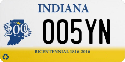 IN license plate 005YN
