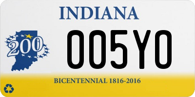 IN license plate 005YO