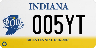 IN license plate 005YT