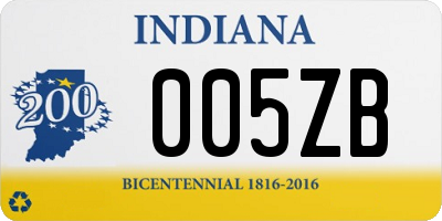IN license plate 005ZB