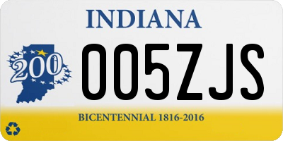 IN license plate 005ZJS