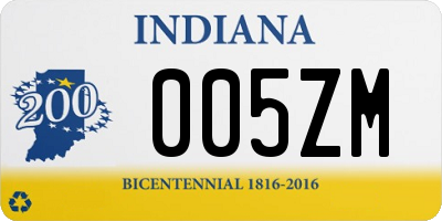 IN license plate 005ZM