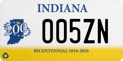 IN license plate 005ZN