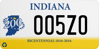 IN license plate 005ZO