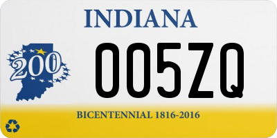 IN license plate 005ZQ