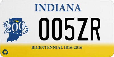 IN license plate 005ZR