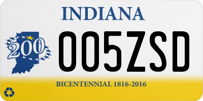 IN license plate 005ZSD