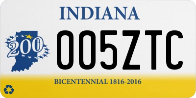 IN license plate 005ZTC