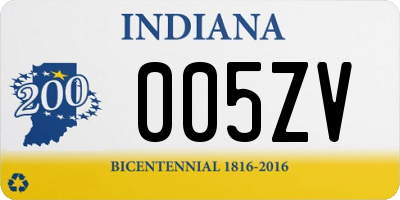 IN license plate 005ZV