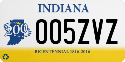 IN license plate 005ZVZ