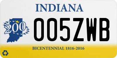 IN license plate 005ZWB