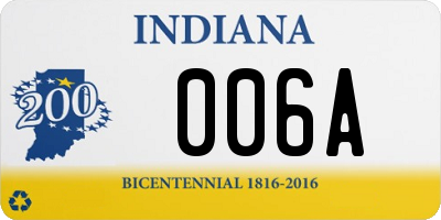 IN license plate 006A