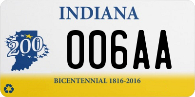 IN license plate 006AA